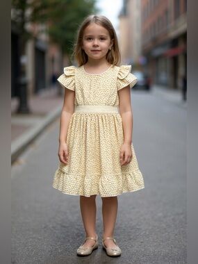 Yellow Floral Ruffle Sundress